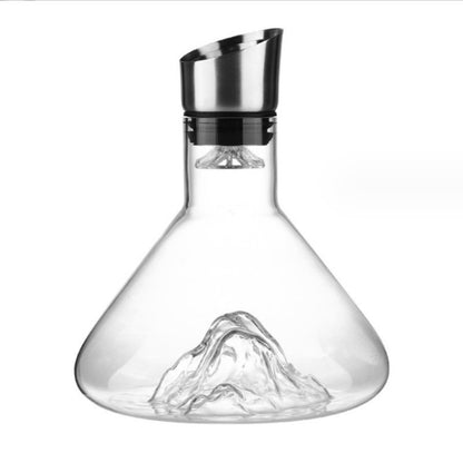 Waterfall Glass Wine Decanter - 650ml Mountain Design Red Wine Aerator Carafe