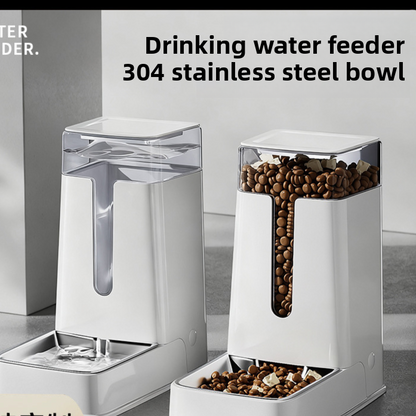 Automatic Pet Feeder & Water Dispenser–3.5L Gravity Food & Water Station For Dogs & Cats