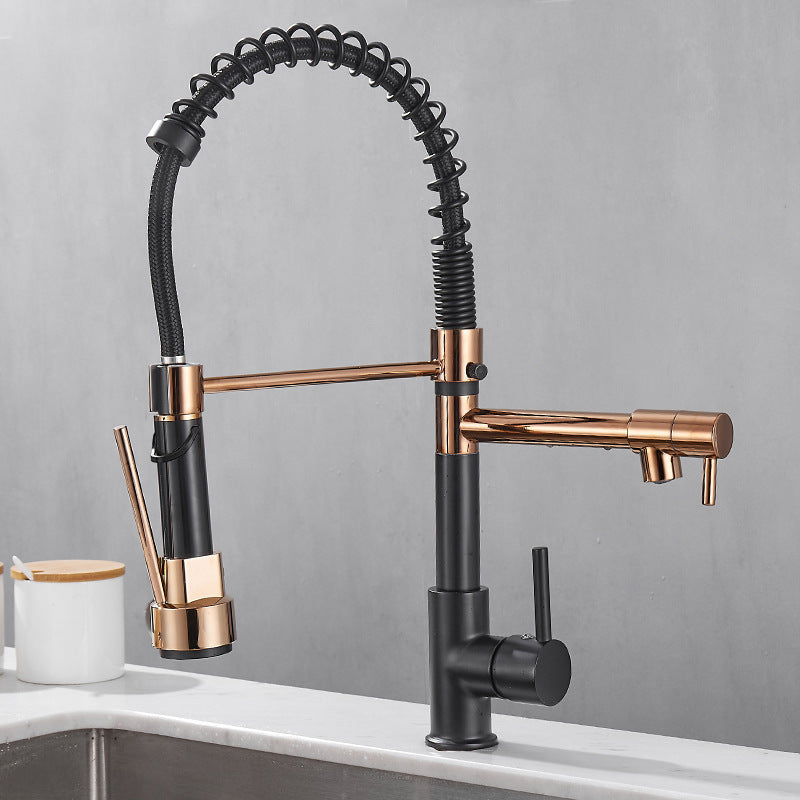Luxury Pull-Out Spring Kitchen Mixer Tap–Commercial Style Hot & Cold Sink Faucet