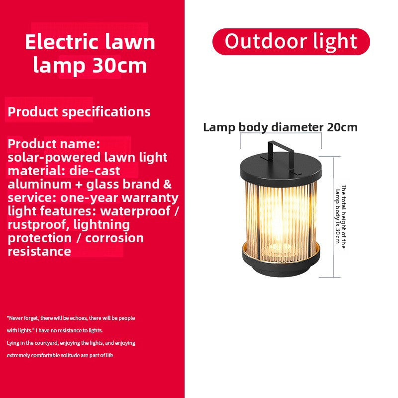 Solar Outdoor LED Portable Lamp - IP55 Waterproof Aluminium Garden & Courtyard Light