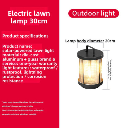 Solar Outdoor LED Portable Lamp - IP55 Waterproof Aluminium Garden & Courtyard Light