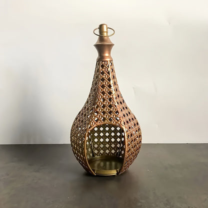 Moroccan Iron Lantern Candle Holder–Vintage Hollow Metal Lantern for Home Décor & Ambient Lighting