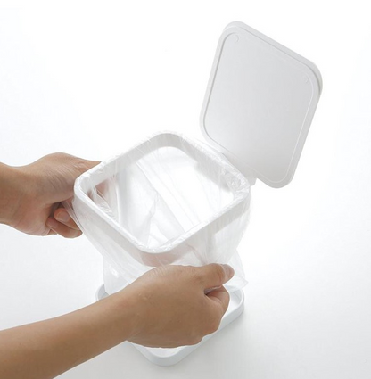 Mini Desktop Trash Can–Flip Lid Tabletop Bin, Small Waste Bin for Office, Kitchen & Bedroom