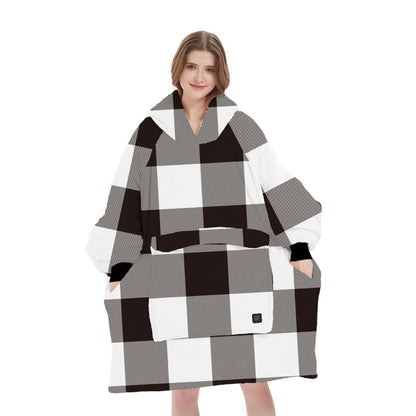 USB Heated Hooded Blanket - Oversized Double-Layer Flannel Wearable Blanket for Winter & Cosy Lounging