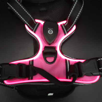 USB Rechargeable LED Dog Harness & Leash Set–Reflective Safety Harness For Night Walks