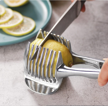 Lemon Slicer Cutter–Stainless Steel Fruit Slicer for Lemon, Lime & Tomato, Kitchen Prep Tool