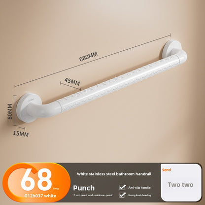 Stainless Steel Bathroom Grab Bar - Wall Mounted Safety Support Rail with Optional Luminous Ring