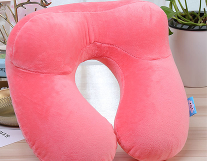 Inflatable U-Shaped Travel Pillow–Portable Neck Support Cushion for Flights, Cars & Travel