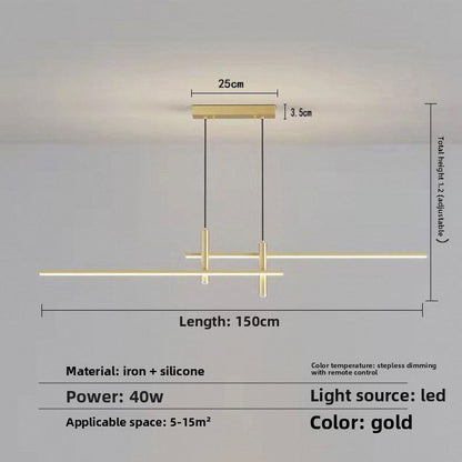 Modern LED Linear Pendant Light - Dimmable Nordic Hanging Ceiling Light