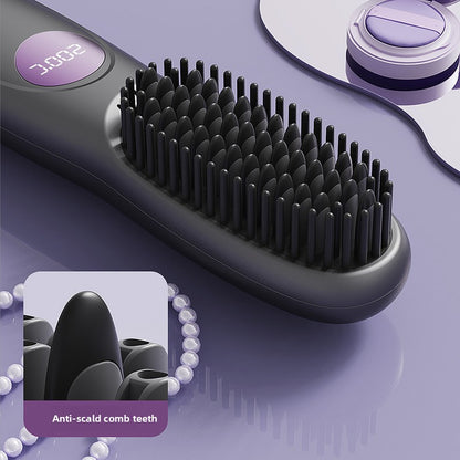 Cordless USB Rechargeable Hair Straightener Brush–3-in-1 Portable Hair Styling Tool