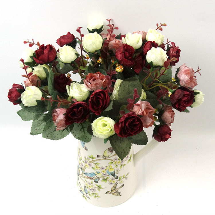 21 Head Diamond Rose Bouquet–Luxury Artificial Silk Roses for Home & Wedding Décor