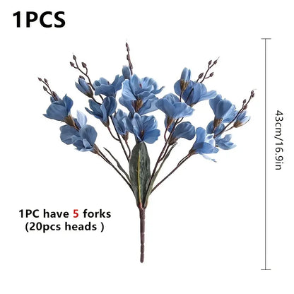 Artificial Magnolia Silk Flower Bouquet–Luxury Faux Floral Arrangement for Home & Wedding Décor