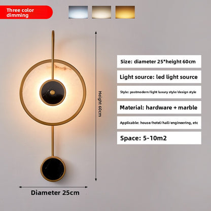 Marble LED Wall Light - 60cm Luxury Stone Bedside & Hallway Wall Lamp