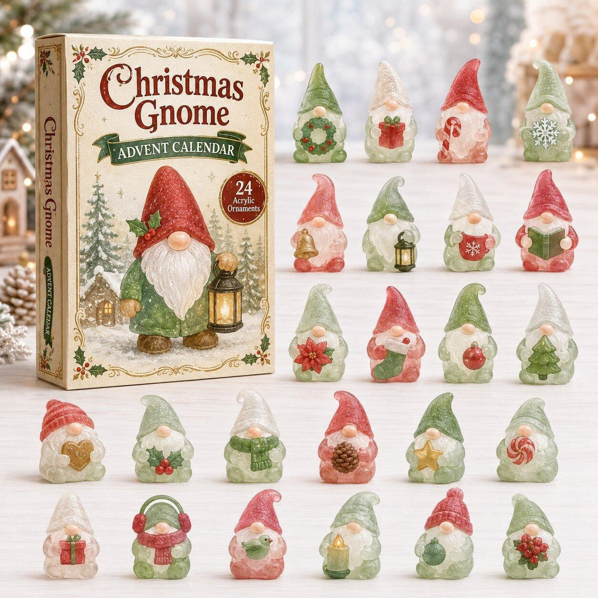 Christmas Acrylic Decorations Blind Box - 3mm Festive Santa, Gnome & Snowman Collectible Ornaments