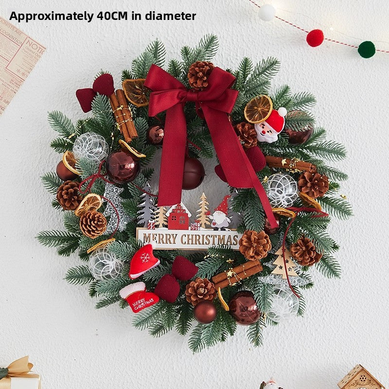 Luxury Christmas Wreath - 40cm & 50cm Festive Door Wreath with Optional LED Lights