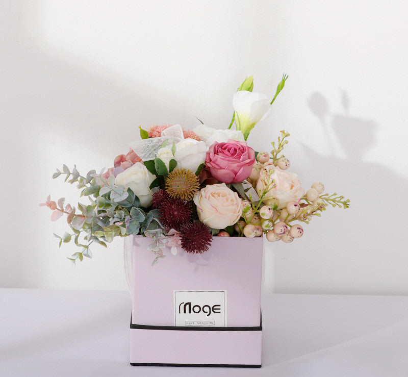 Luxury Silk Rose Flower Arrangement–Artificial Floral Centrepiece for Home & Wedding Décor