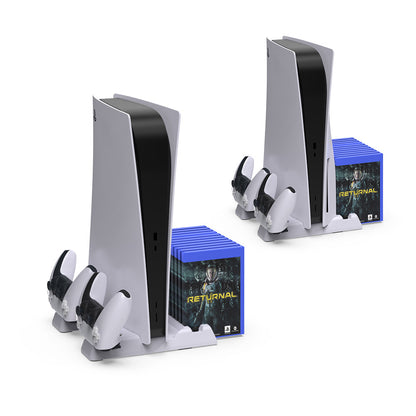 PS5 Cooling Station & Dual Controller Charging Dock–All-in-One Console Stand For PS5 Pro, Slim & Standard