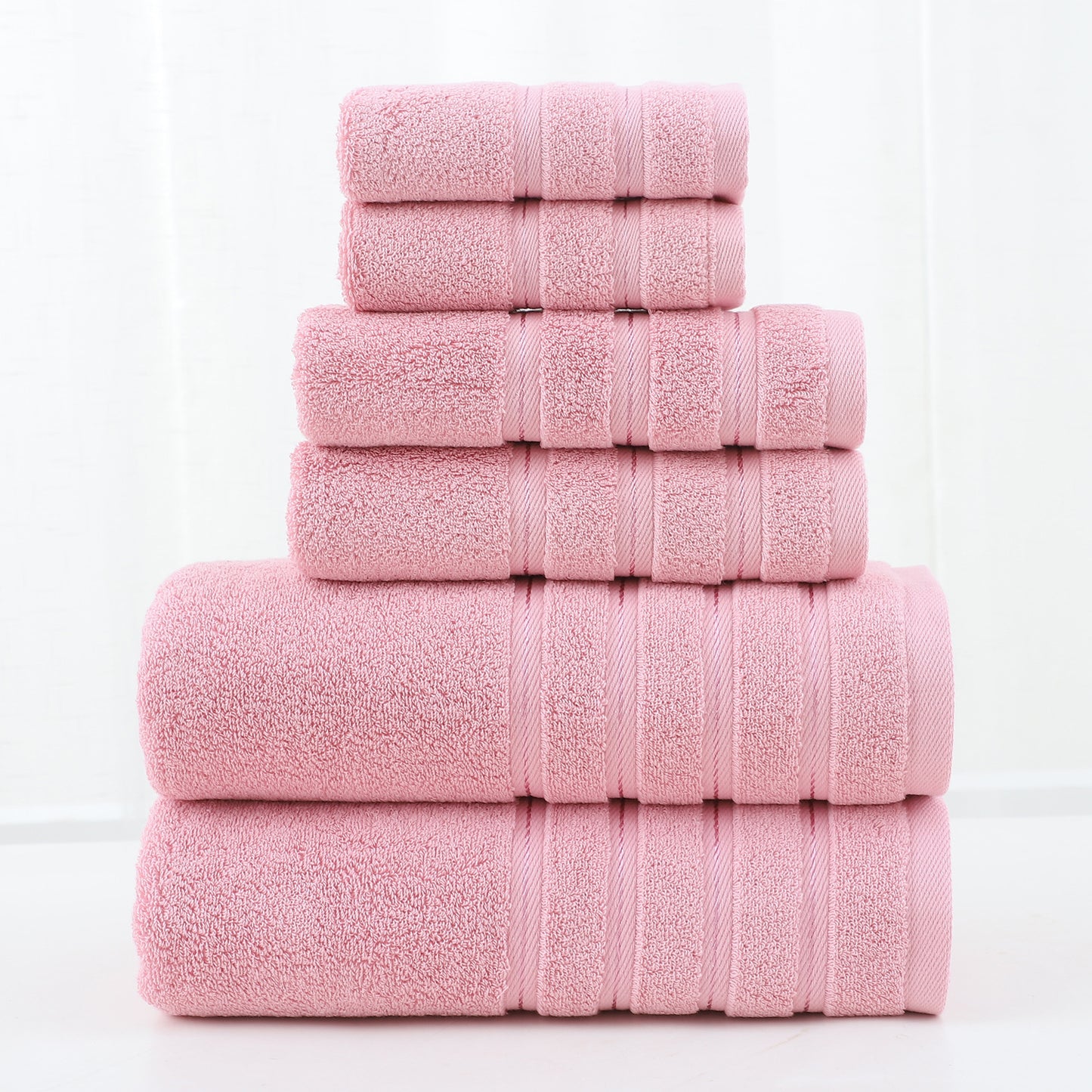 Luxury Combed Cotton Towel Set–Ultra Soft 6 Piece Bathroom Towel Collection