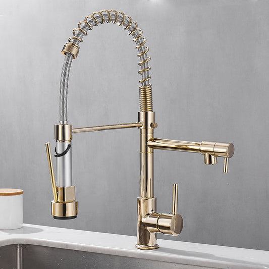 Luxury Pull-Out Spring Kitchen Mixer Tap–Commercial Style Hot & Cold Sink Faucet
