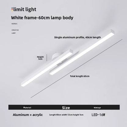 Modern Linear LED Ceiling Light - Dimmable Minimalist Ceiling Light for Living Room & Bedroom