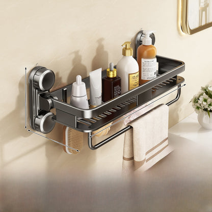 No-Drill Heavy Duty Bathroom Shower Shelf – Suction Cup Storage Rack
