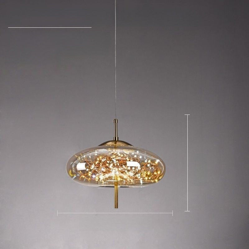 Nordic Glass Pendant Light–Modern Starry Sky LED Hanging Ceiling Light