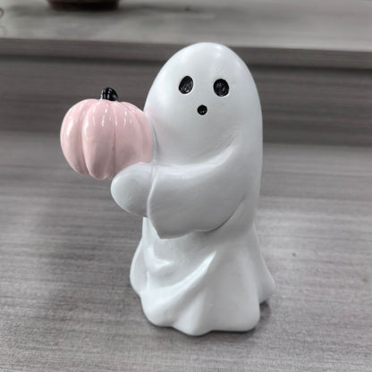 Glow-in-the-Dark Halloween Ghost Decoration – LED Resin Ornament