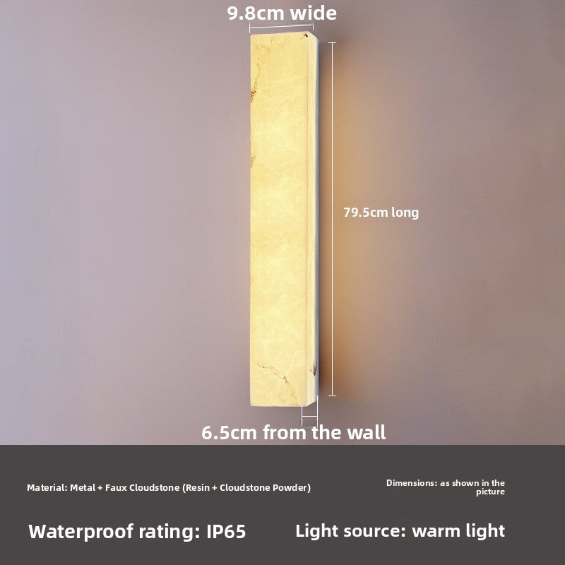Modern Marble Or Marble Look LED Wall Light - Minimalist Long Wall Lamp for Bedroom & Living Room