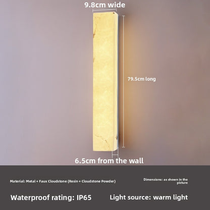 Modern Marble Or Marble Look LED Wall Light - Minimalist Long Wall Lamp for Bedroom & Living Room