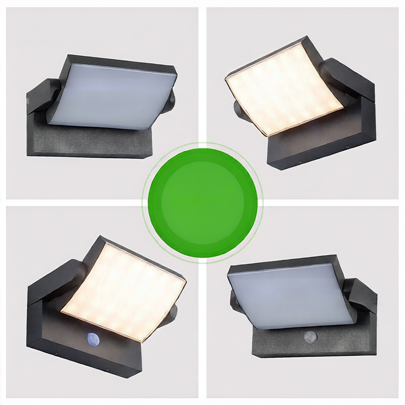18W Outdoor LED Wall Light - IP54 Waterproof Rotatable Wall Lamp with Optional Motion Sensor