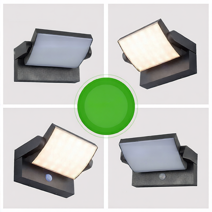18W Outdoor LED Wall Light - IP54 Waterproof Rotatable Wall Lamp with Optional Motion Sensor