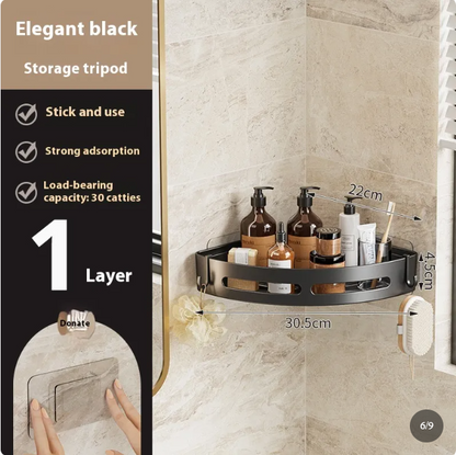 Bathroom Shower Rack Organiser-Multi-Layer Corner Storage Shelf-No Drill Plastic Shower Caddy (1–3 Tier Options)