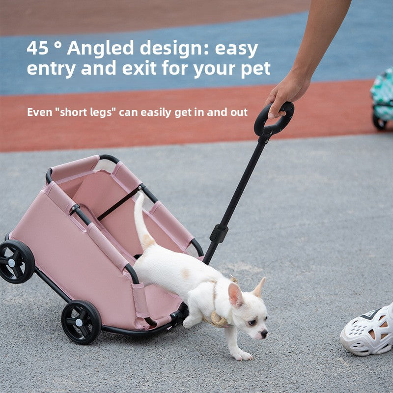 Foldable Pet Stroller - Lightweight Dog & Cat Pram with Breathable Mesh