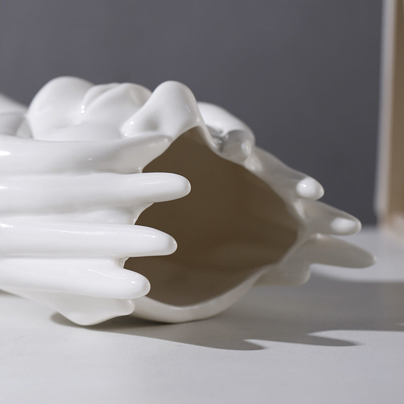 Nordic Human Body Ceramic Vase–Modern Artistic Flower Vase for Living Room & Home Décor