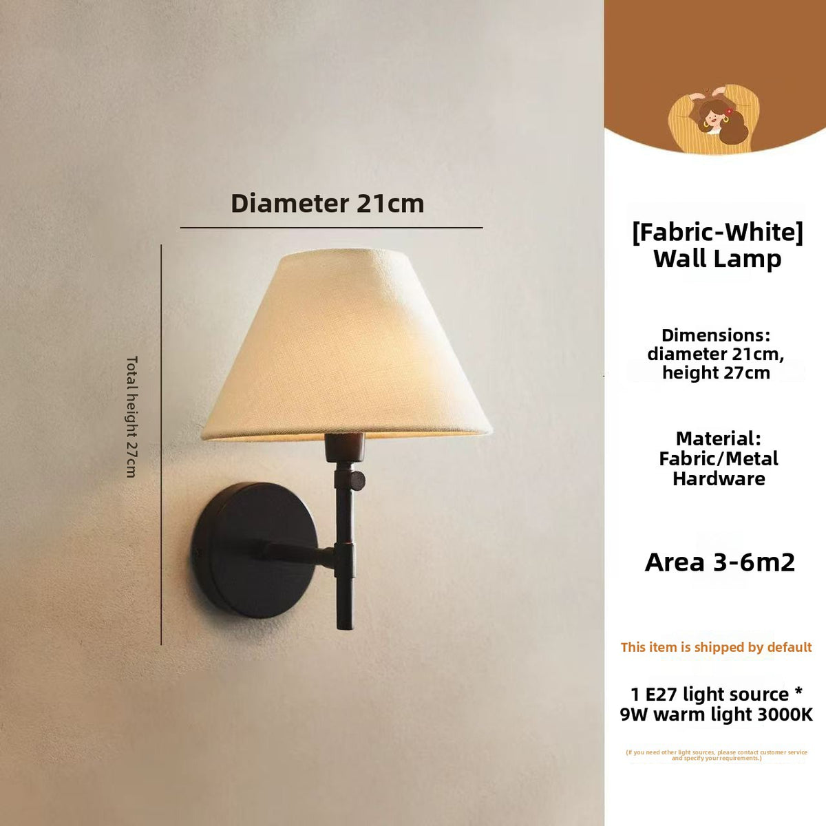 Wabi-Sabi Linen Wall Light - Japanese Nordic Vintage LED Wall Lamp for Bedroom & Hallway