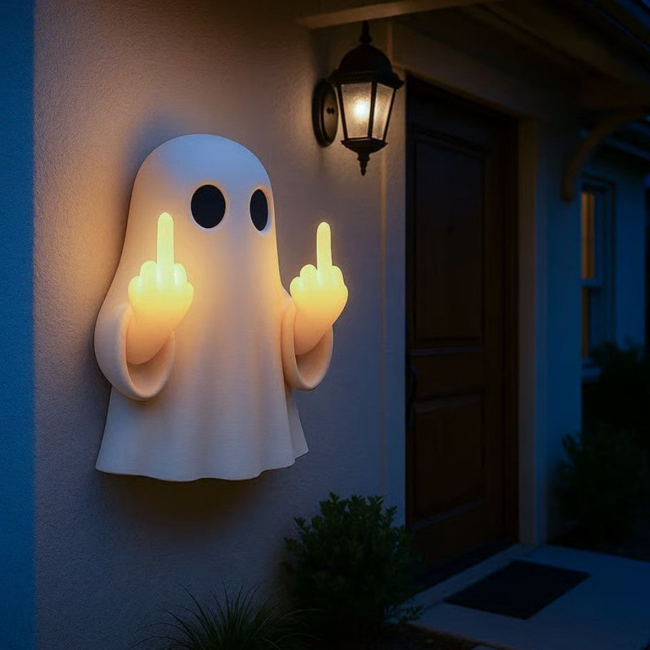 Glow-in-the-Dark Halloween Ghost Decoration – LED Resin Ornament