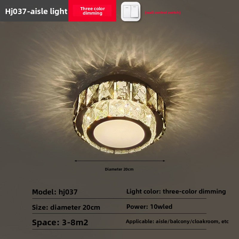 Modern Crystal LED Ceiling Light - 3-Color Flush Mount Ceiling Lamp