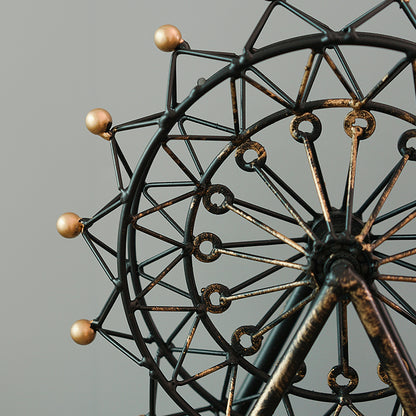 Nordic Retro Ferris Wheel Ornament–Decorative Metal Tabletop Sculpture for Home, Office & Living Room Décor