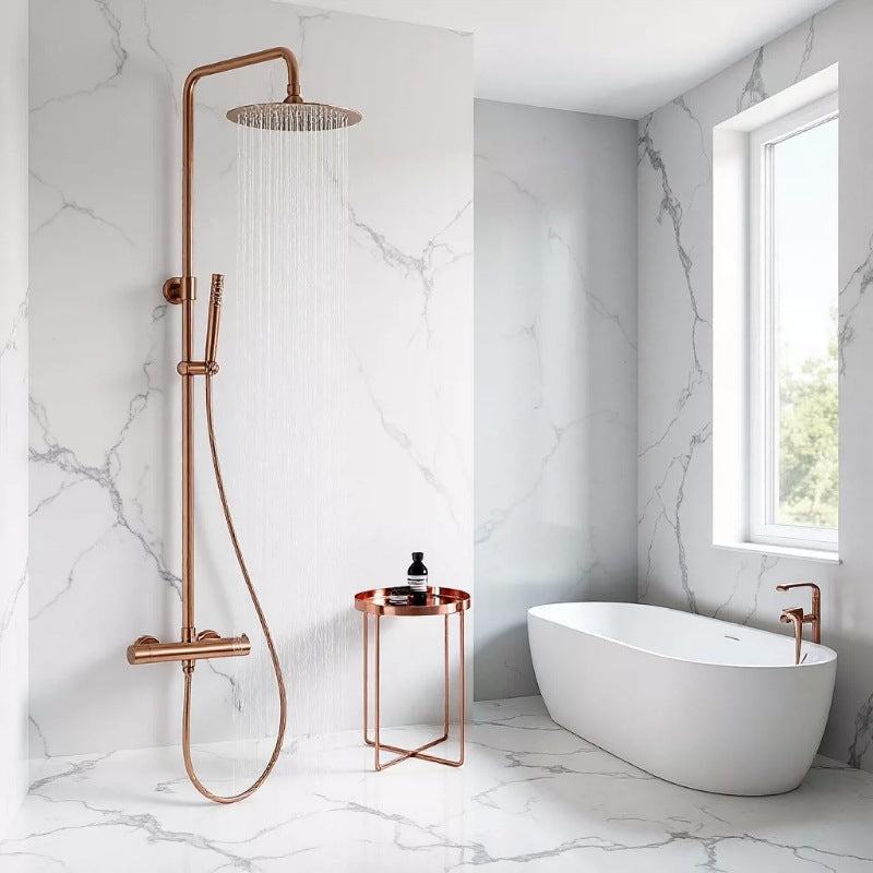 Luxury Thermostatic Shower System – 304 Stainless Steel Rainfall Shower Set