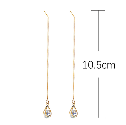 Water Drop Tassel Earrings–Asymmetrical Gold & Silver Drop Earrings, Elegant Alloy Statement Jewellery