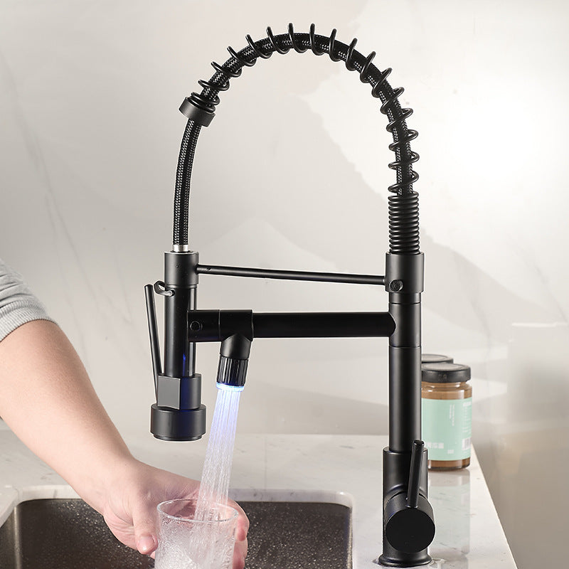 Luxury Pull-Out Spring Kitchen Mixer Tap–Commercial Style Hot & Cold Sink Faucet