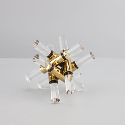 Modern Acrylic Cross Sculpture–Luxury Geometric Metal & Acrylic Home Décor Ornament