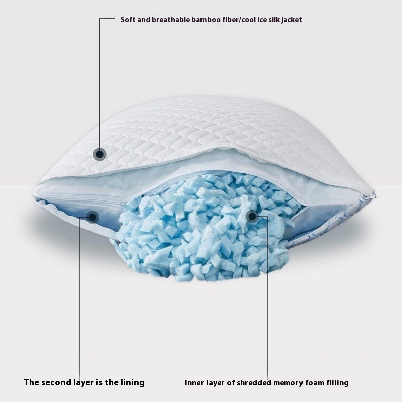 Shredded Memory Foam Pillow–Adjustable Cooling Bed Pillow for Neck & Shoulder Support, Side Sleeper Ergonomic Pillow