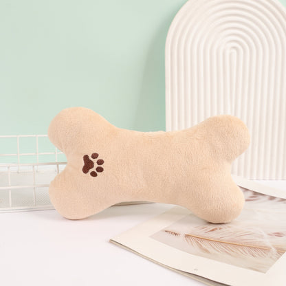 Plush Bone Dog Toy–Durable Soft Chew Toy For Dogs & Cats