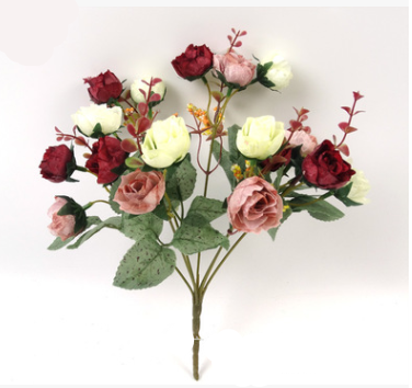 21 Head Diamond Rose Bouquet–Luxury Artificial Silk Roses for Home & Wedding Décor