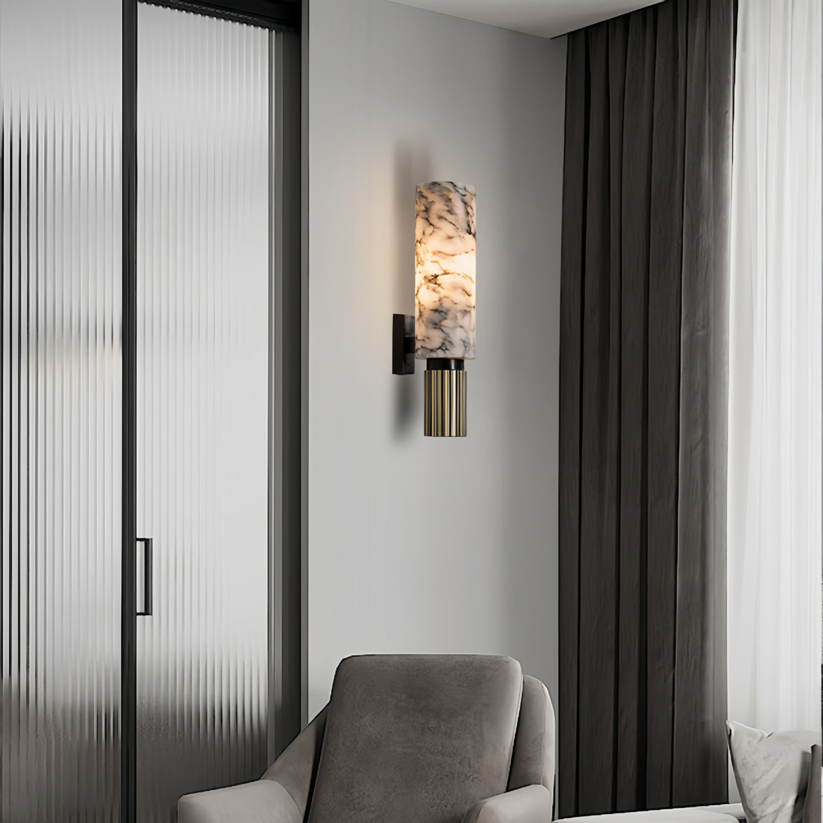 Cloud Stone & Copper LED Wall Light - Luxury Modern Wall Lamp