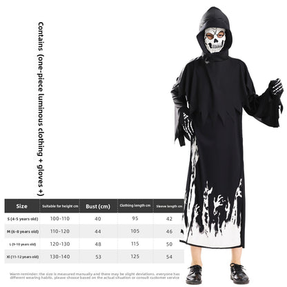 Glow-in-the-Dark Halloween Costume – Grim Reaper & Skull Cosplay Set