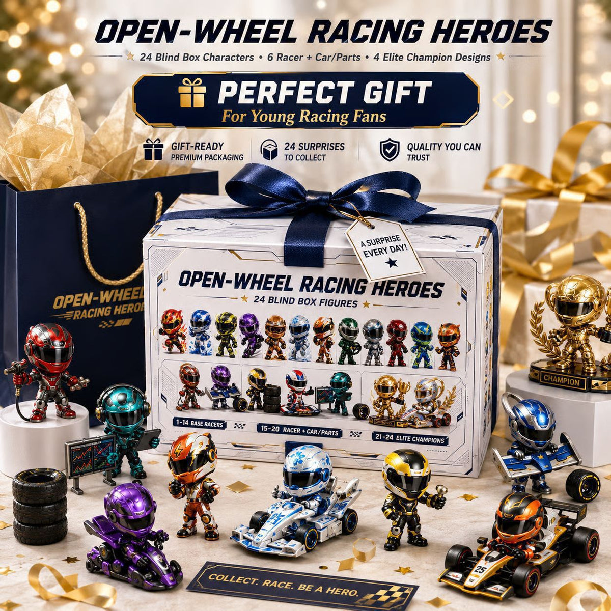 24-Day F1 Christmas Advent Calendar - DIY Acrylic Vehicle Model Blind Box Countdown Gift