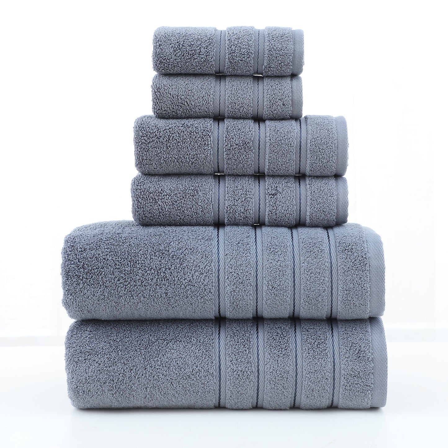 Luxury Combed Cotton Towel Set–Ultra Soft 6 Piece Bathroom Towel Collection