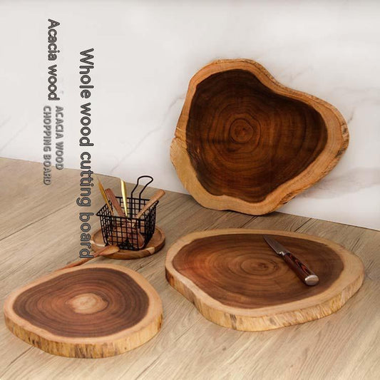 Rustic Wooden Cutting Board–Natural Irregular Chopping Board for Kitchen Prep & Serving